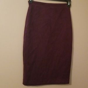 BCBG Maxazria Purple Faux Suede Skirt